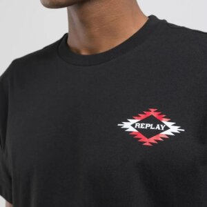 REPLAY T-SHIRT ΑΝΔΡΙΚΟ ΜΑΥΡΟ ΒΑΜΒΑΚΕΡΟ M3062.000.2660.098 REGULAR FIT
