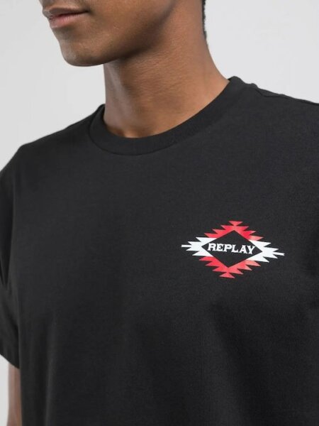 REPLAY T-SHIRT ΑΝΔΡΙΚΟ ΜΑΥΡΟ ΒΑΜΒΑΚΕΡΟ M3062.000.2660.098 REGULAR FIT