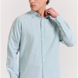 FUNKY BUDDHA ΠΟΥΚΑΜΙΣΟ OXFORD ΑΝΔΡΙΚΟ LT GREEN MEL FBM011-009-05 REGULAR FIT