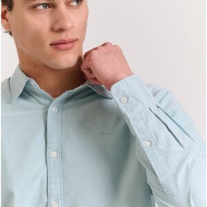 FUNKY BUDDHA ΠΟΥΚΑΜΙΣΟ OXFORD ΑΝΔΡΙΚΟ LT GREEN MEL FBM011-009-05 REGULAR FIT