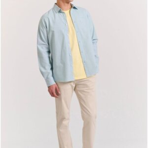 FUNKY BUDDHA ΠΟΥΚΑΜΙΣΟ OXFORD ΑΝΔΡΙΚΟ LT GREEN MEL FBM011-009-05 REGULAR FIT