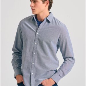 FUNKY BUDDHA ΠΟΥΚΑΜΙΣΟ OXFORD ΑΝΔΡΙΚΟ NAVY MEL FBM011-009-05 REGULAR FIT