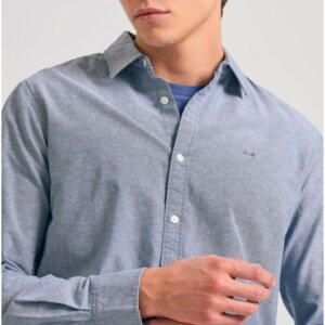FUNKY BUDDHA ΠΟΥΚΑΜΙΣΟ OXFORD ΑΝΔΡΙΚΟ NAVY MEL FBM011-009-05 REGULAR FIT