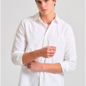 FUNKY BUDDHA ΠΟΥΚΑΜΙΣΟ OXFORD ΑΝΔΡΙΚΟ WHITE FBM011-009-05 REGULAR FIT