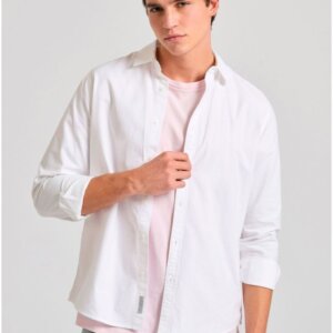 FUNKY BUDDHA ΠΟΥΚΑΜΙΣΟ OXFORD ΑΝΔΡΙΚΟ WHITE FBM011-009-05 REGULAR FIT