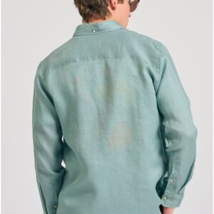 FUNKY BUDDHA ΠΟΥΚΑΜΙΣΟ ΛΙΝΟ ΑΝΔΡΙΚΟ SAGE GREEN FBM011-001-05 REGULAR FIT