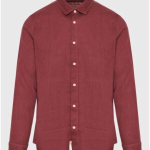 FUNKY BUDDHA ΠΟΥΚΑΜΙΣΟ ΛΙΝΟ ΑΝΔΡΙΚΟ DK RED FBM011-001-05 REGULAR FIT