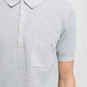 REPLAY ΜΠΛΟΥΖΑΚΙ POLO RIB-KNIT ΑΝΔΡΙΚΟ ΓΚΡΙ UK4708.000G23774.M03