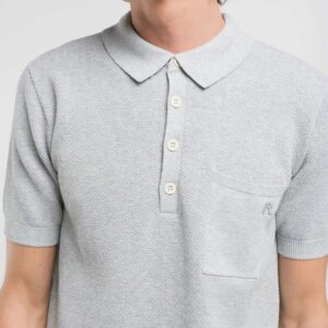 REPLAY ΜΠΛΟΥΖΑΚΙ POLO RIB-KNIT ΑΝΔΡΙΚΟ ΓΚΡΙ UK4708.000G23774.M03