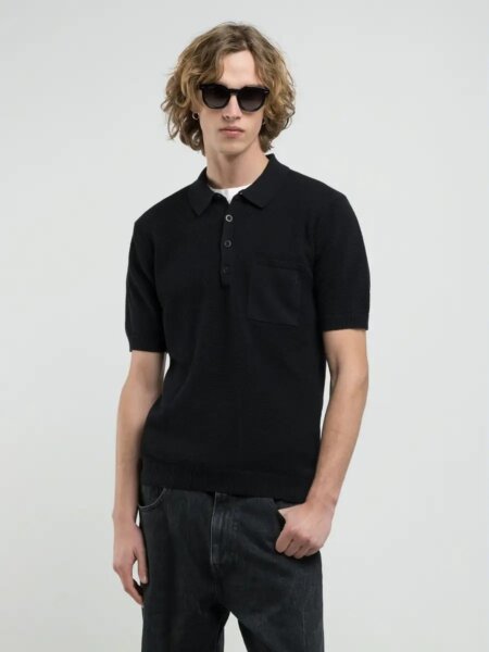 REPLAY ΜΠΛΟΥΖΑΚΙ POLO RIB-KNIT ΑΝΔΡΙΚΟ ΜΑΥΡΟ UK4708.000G23774.098