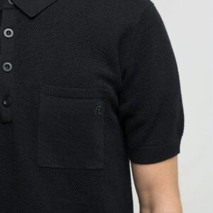 REPLAY ΜΠΛΟΥΖΑΚΙ POLO RIB-KNIT ΑΝΔΡΙΚΟ ΜΑΥΡΟ UK4708.000G23774.098