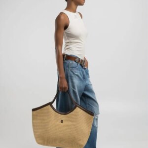 REPLAY ΤΣΑΝΤΑ SHOPPER RAFFIA ΜΠΕΖ FW3745.000A2009A.0110