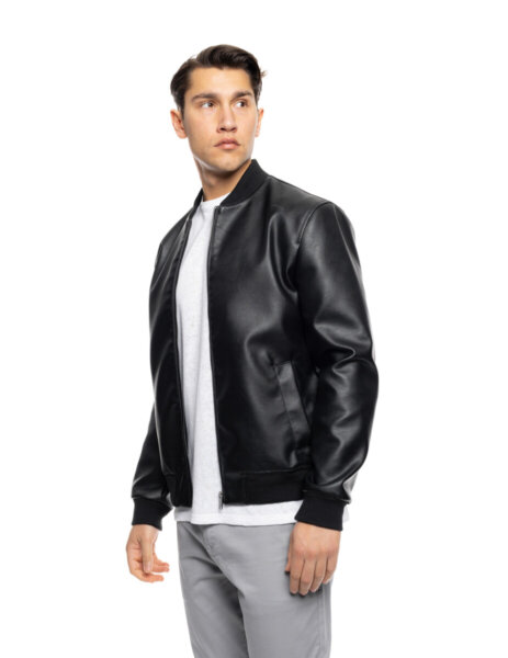 BISTON JACKET ΤΕΧΝΟΔΕΡΜΑ ΑΝΔΡΙΚΟ ΜΑΥΡΟ 53-201-007 REGULAR FIT
