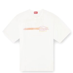 DIESEL T-SHIRT ΑΝΔΡΙΚΟ ΛΕΥΚΟ A16649-0QIAM-141 T-BOXT-R16 RELAXED FIT