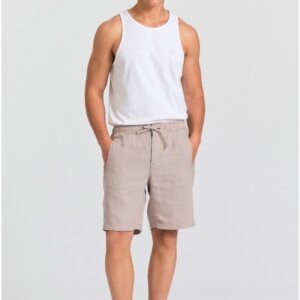 FUNKY BUDDHA ΒΕΡΜΟΥΔΑ ΑΝΤΡΙΚΗ ΛΙΝΗ GREIGE FBM011-009-03 REGULAR FIT