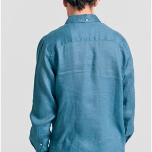 FUNKY BUDDHA ΠΟΥΚΑΜΙΣΟ ΛΙΝΟ ΑΝΔΡΙΚΟ BLUE STEEL FBM011-001-05 REGULAR FIT