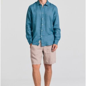 FUNKY BUDDHA ΠΟΥΚΑΜΙΣΟ ΛΙΝΟ ΑΝΔΡΙΚΟ BLUE STEEL FBM011-001-05 REGULAR FIT
