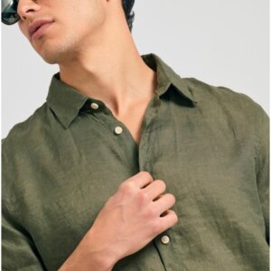 FUNKY BUDDHA ΠΟΥΚΑΜΙΣΟ ΛΙΝΟ ΑΝΔΡΙΚΟ ΧΑΚΙ FBM011-001-05 REGULAR FIT