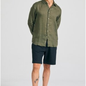 FUNKY BUDDHA ΠΟΥΚΑΜΙΣΟ ΛΙΝΟ ΑΝΔΡΙΚΟ ΧΑΚΙ FBM011-001-05 REGULAR FIT