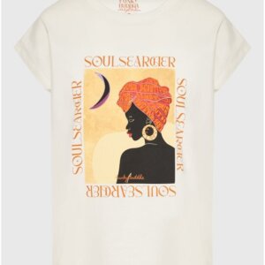 FUNKY BUDDHA T-SHIRT ΓΥΝΑΙΚΕΙΟ ΛΕΥΚΟ ΜΕ BOHO ΤΥΠΩΜΑ FBL011-138-04 REGULAR FIT