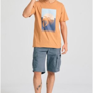 FUNKY BUDDHA ΒΕΡΜΟΥΔΑ CARGO ΑΝΔΡΙΚΗ STEEL GREY FBM011-002-03 REGULAR FIT