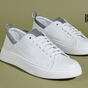 BERGMAN ΠΑΠΟΥΤΣΙ SNEAKER ΑΝΔΡΙΚΟ ΛΕΥΚΟ ΔΕΡΜΑ SNT25