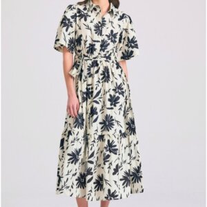 FUNKY BUDDHA ΦΟΡΕΜΑ ΕΜΠΡΙΜΕ MIDI ΣΕΜΙΖΙΕ ΜΕ ΒΟΛΑΝ OFF WHITE FBL011-138-13 REGULAR FIT
