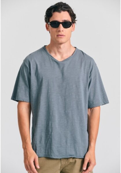 FUNKY BUDDHA T-SHIRT ΑΝΔΡΙΚΟ STEEL GREY FBM011-009-04 RELAXED FIT