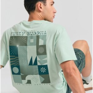 FUNKY BUDDHA T-SHIRT ΑΝΔΡΙΚΟ MINT FBM011-322-04 RELAXED FIT