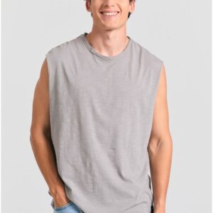 FUNKY BUDDHA T-SHIRT ΑΜΑΝΙΚΟ ΑΝΔΡΙΚΟ RAW EDGES ΓΚΡΙ-ELEPHANT FBM011-010-04 REGULAR FIT