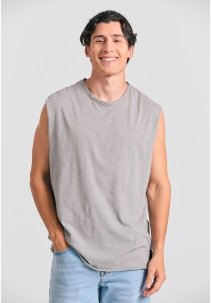 FUNKY BUDDHA T-SHIRT ΑΜΑΝΙΚΟ ΑΝΔΡΙΚΟ RAW EDGES ΓΚΡΙ-ELEPHANT FBM011-010-04 REGULAR FIT