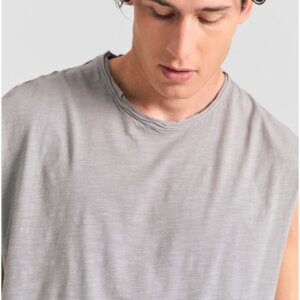 FUNKY BUDDHA T-SHIRT ΑΜΑΝΙΚΟ ΑΝΔΡΙΚΟ RAW EDGES ΓΚΡΙ-ELEPHANT FBM011-010-04 REGULAR FIT