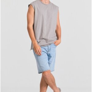 FUNKY BUDDHA T-SHIRT ΑΜΑΝΙΚΟ ΑΝΔΡΙΚΟ RAW EDGES ΓΚΡΙ-ELEPHANT FBM011-010-04 REGULAR FIT