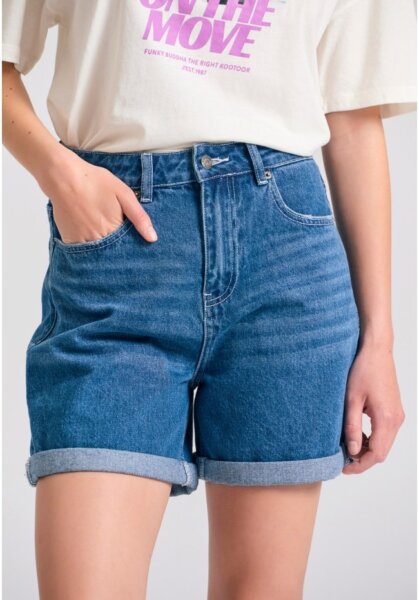 FUNKY BUDDHA JEAN ΣΟΡΤΣ ΓΥΝΑΙΚΕΙΟ DK BLUE FBL011-172-03 REGULAR FIT