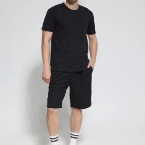 TRESOR T-SHIRT ΑΝΔΡIΚΟ ΜΑΥΡΟ ΠΛΕΞΗ WAFFLE 207018-MORETO REGULAR FIT