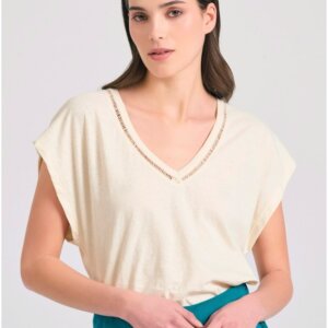 FUNKY BUDDHA T-SHIRT ΓΥΝΑΙΚΕΙΟ ΕΚΡΟΥ FBL011-110-04 REGULAR FIT