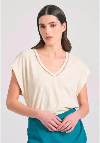 FUNKY BUDDHA T-SHIRT ΓΥΝΑΙΚΕΙΟ ΕΚΡΟΥ FBL011-110-04 REGULAR FIT