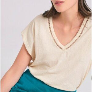 FUNKY BUDDHA T-SHIRT ΓΥΝΑΙΚΕΙΟ ΕΚΡΟΥ FBL011-110-04 REGULAR FIT