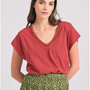 FUNKY BUDDHA T-SHIRT ΓΥΝΑΙΚΕΙΟ EARTH RED FBL011-110-04 REGULAR FIT