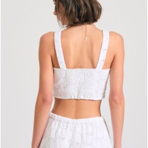 FUNKY BUDDHA CROPPED TOP ΓΥΝΑΙΚΕΙΟ ΛΕΥΚΟ FBL011-127-17 REGULAR FIT