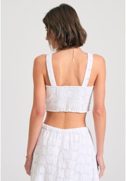 FUNKY BUDDHA CROPPED TOP ΓΥΝΑΙΚΕΙΟ ΛΕΥΚΟ FBL011-127-17 REGULAR FIT