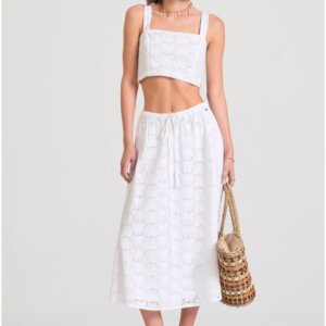 FUNKY BUDDHA CROPPED TOP ΓΥΝΑΙΚΕΙΟ ΛΕΥΚΟ FBL011-127-17 REGULAR FIT