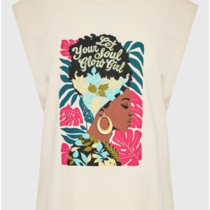 FUNKY BUDDHA T-SHIRT ΓΥΝΑΙΚΕΙΟ ΕΚΡΟΥ FBL011-125-04 REGULAR FIT
