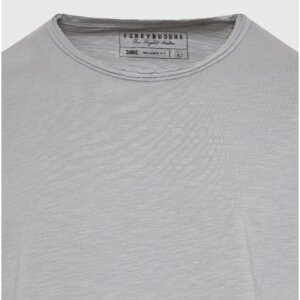 FUNKY BUDDHA T-SHIRT ΑΜΑΝΙΚΟ ΑΝΔΡΙΚΟ RAW EDGES ΓΚΡΙ-ELEPHANT FBM011-010-04 REGULAR FIT