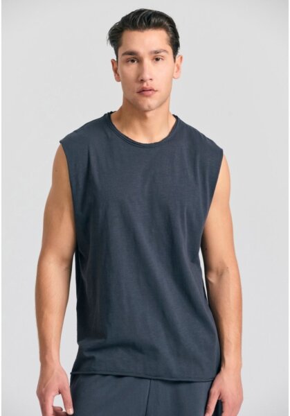 FUNKY BUDDHA T-SHIRT ΑΜΑΝΙΚΟ ΑΝΔΡΙΚΟ RAW EDGES ANTHRACITE FBM011-010-04 REGULAR FIT