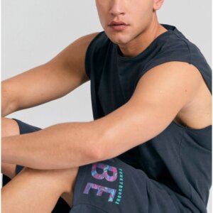 FUNKY BUDDHA T-SHIRT ΑΜΑΝΙΚΟ ΑΝΔΡΙΚΟ RAW EDGES ANTHRACITE FBM011-010-04 REGULAR FIT