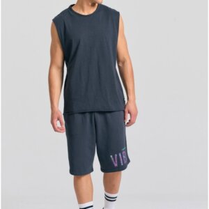 FUNKY BUDDHA T-SHIRT ΑΜΑΝΙΚΟ ΑΝΔΡΙΚΟ RAW EDGES ANTHRACITE FBM011-010-04 REGULAR FIT