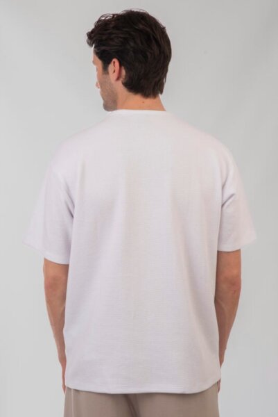 DOUBLE T-SHIRT ΑΝΤΡΙΚΟ ΠΛΕΞΗ WAFFLE ΛΕΥΚΟ 251TS-9040 REGULAR FIT