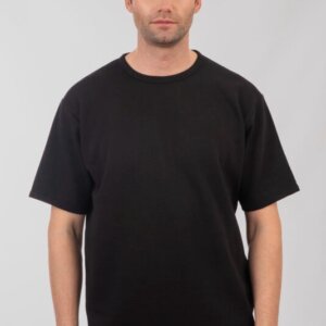 DOUBLE T-SHIRT ΑΝΤΡΙΚΟ ΠΛΕΞΗ WAFFLE ΜΑΥΡΟ 251TS-9040 REGULAR FIT