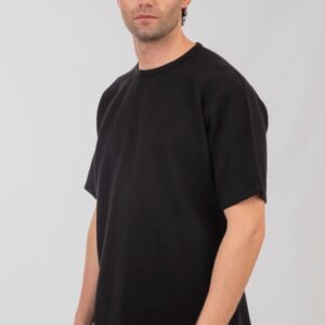 DOUBLE T-SHIRT ΑΝΤΡΙΚΟ ΠΛΕΞΗ WAFFLE ΜΑΥΡΟ 251TS-9040 REGULAR FIT